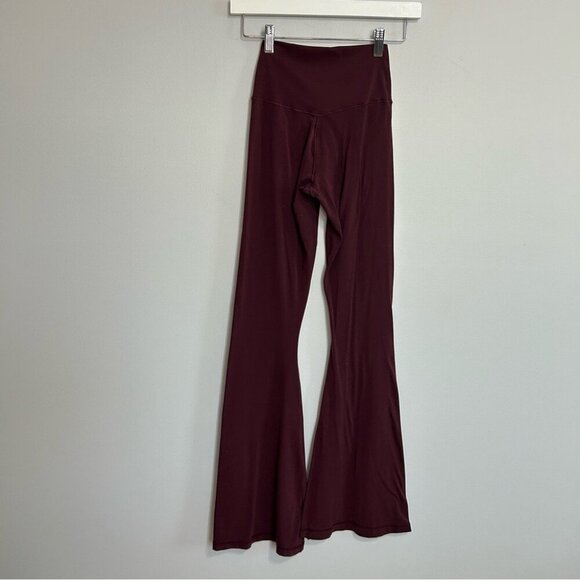 Aerie Offline Real Me Cross Over Burgundy Red Flare Leggings Women’s Size Small - Picture 5 of 6